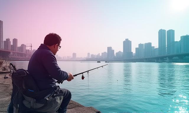 서울 한강 낚시 풍경